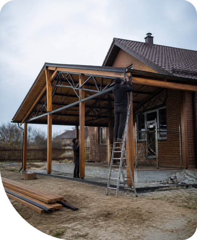 Пристройка навеса к дому и участку в Казани под ключ